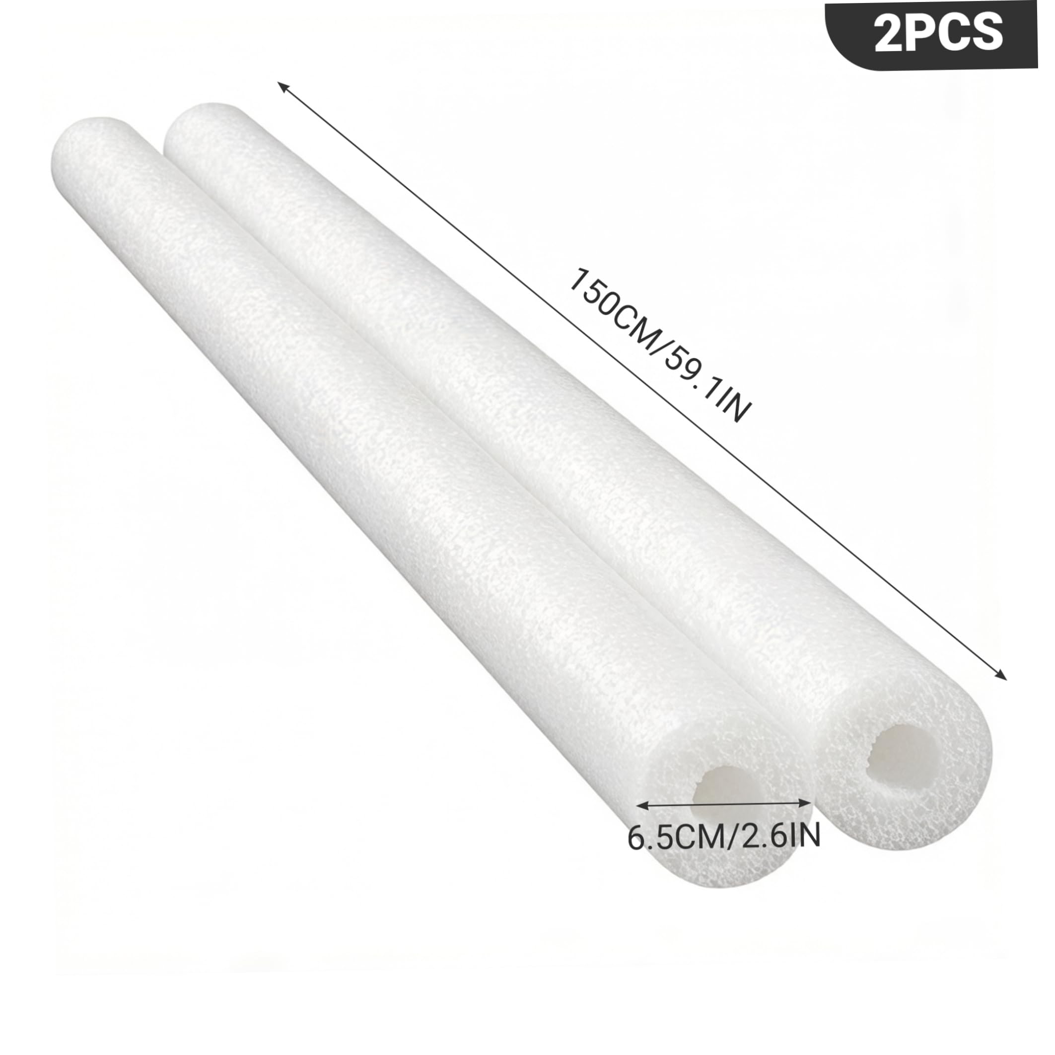 Frites de Piscine Blanches (Lot de 2) en Mousse Haute densité perforée et antidérapante idéales pour Les Enfants et Les activités Aquatiques.