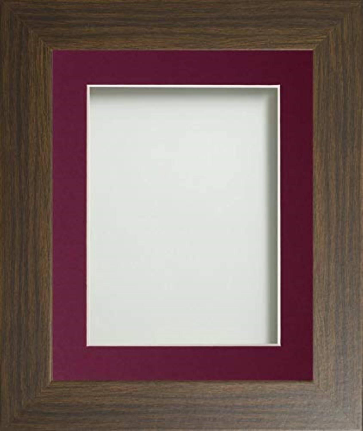 Frame Company Watson Brown Picture Photo Frame fitted with Perspex, A1 with Plum Mount for image size A2