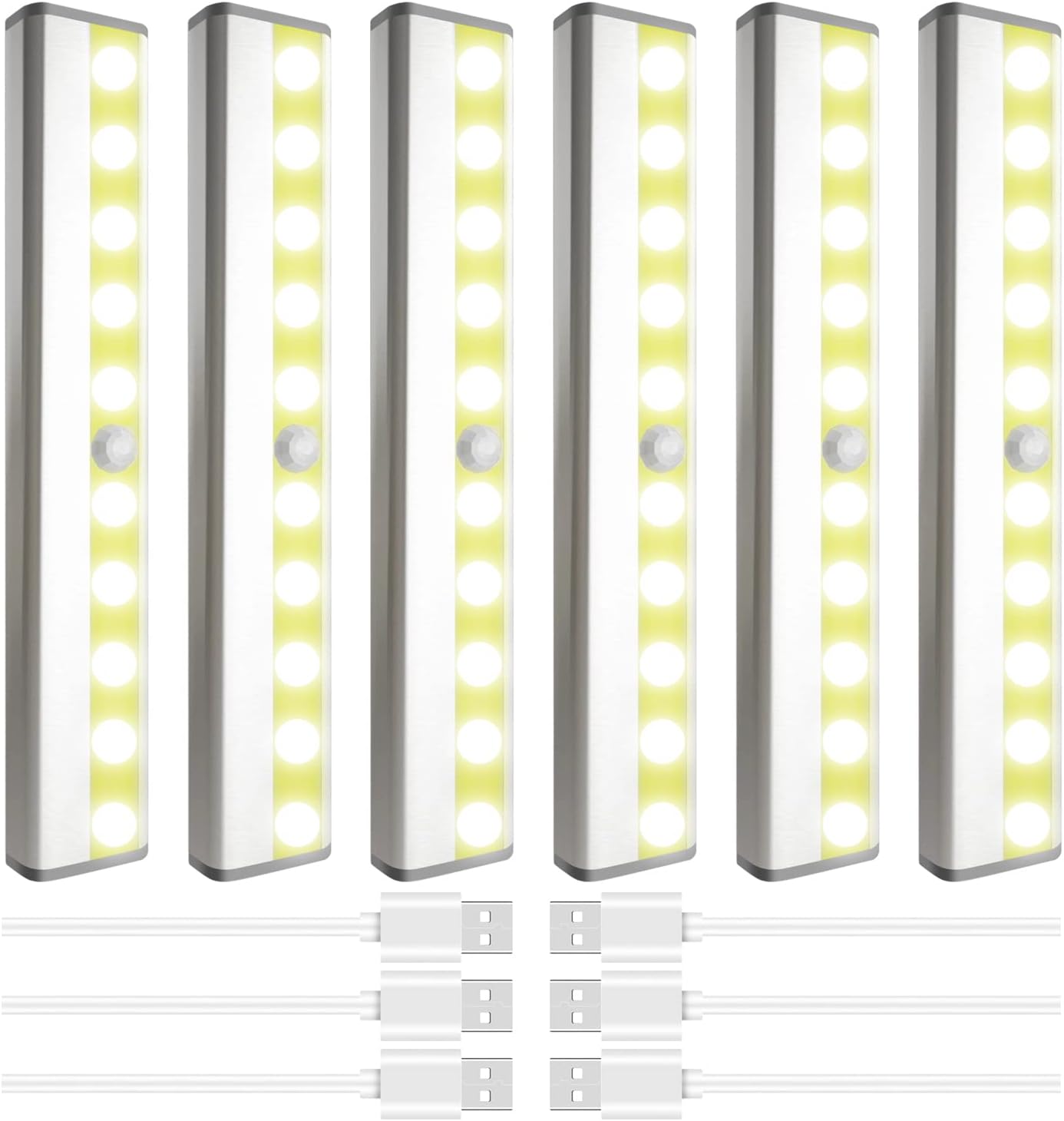 SIXDEFLY Led Motion Sensor Closet Lights 6 Pack, Wireless Under