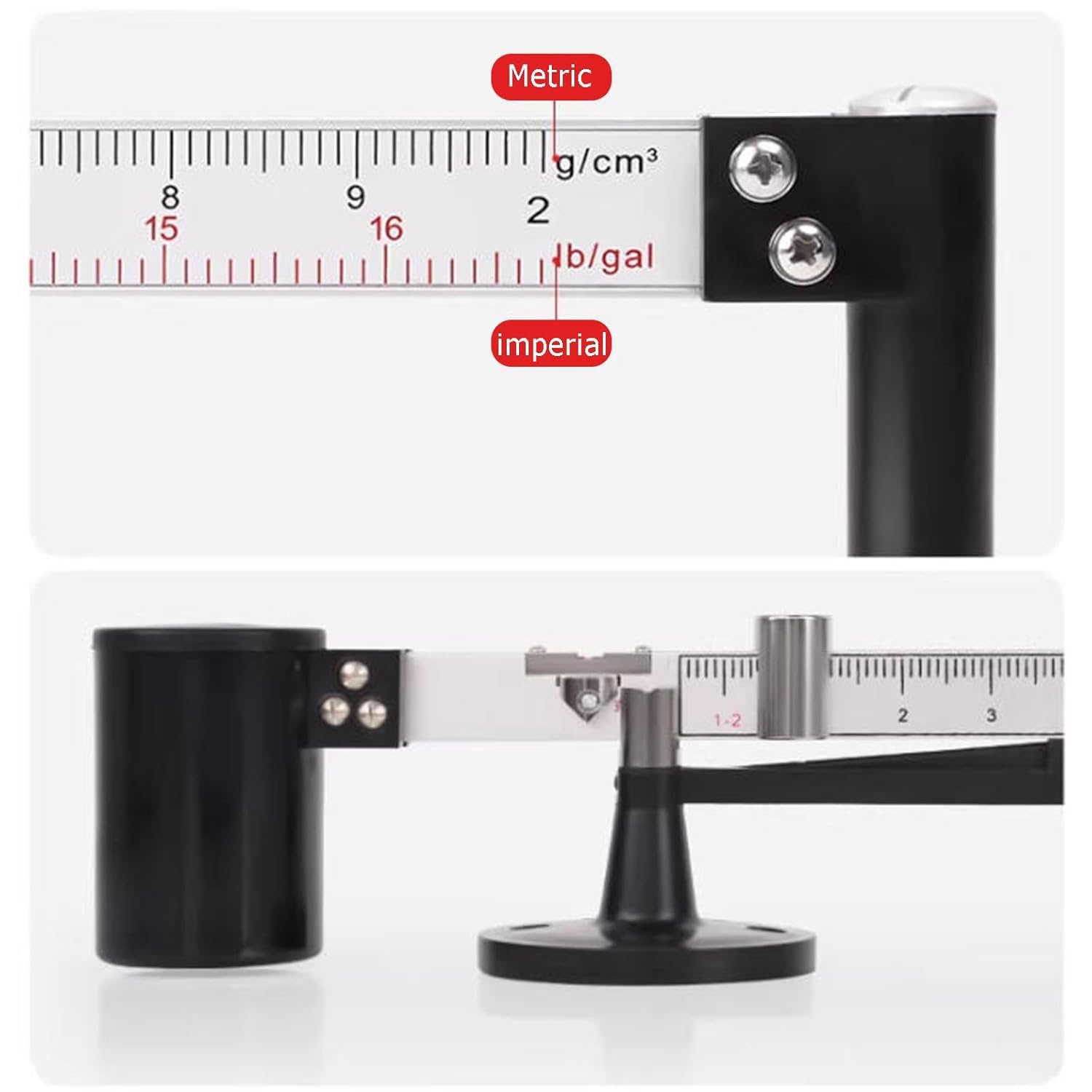 Probador de barro, kit de hidrómetro de 3 piezas con carcasa de aluminio, viscosímetro y medidor de contenido de arena para un análisis preciso de laboratorio y campo
