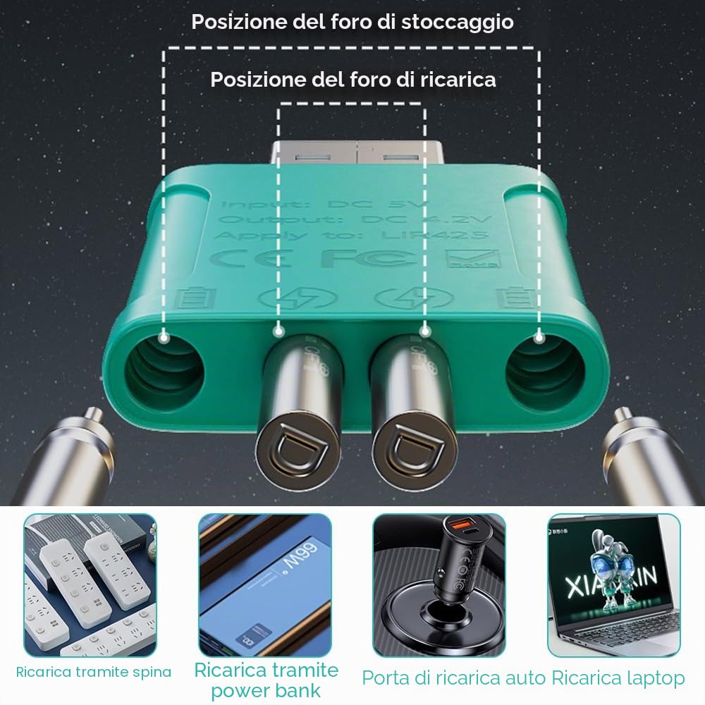 Set di 4 luci a LED per la pesca, indicatore di abboccato da pesca, con fibbia, campanello di allarme di pesca, barre luminose a LED, con caricatore e batteria per la pesca all'aperto