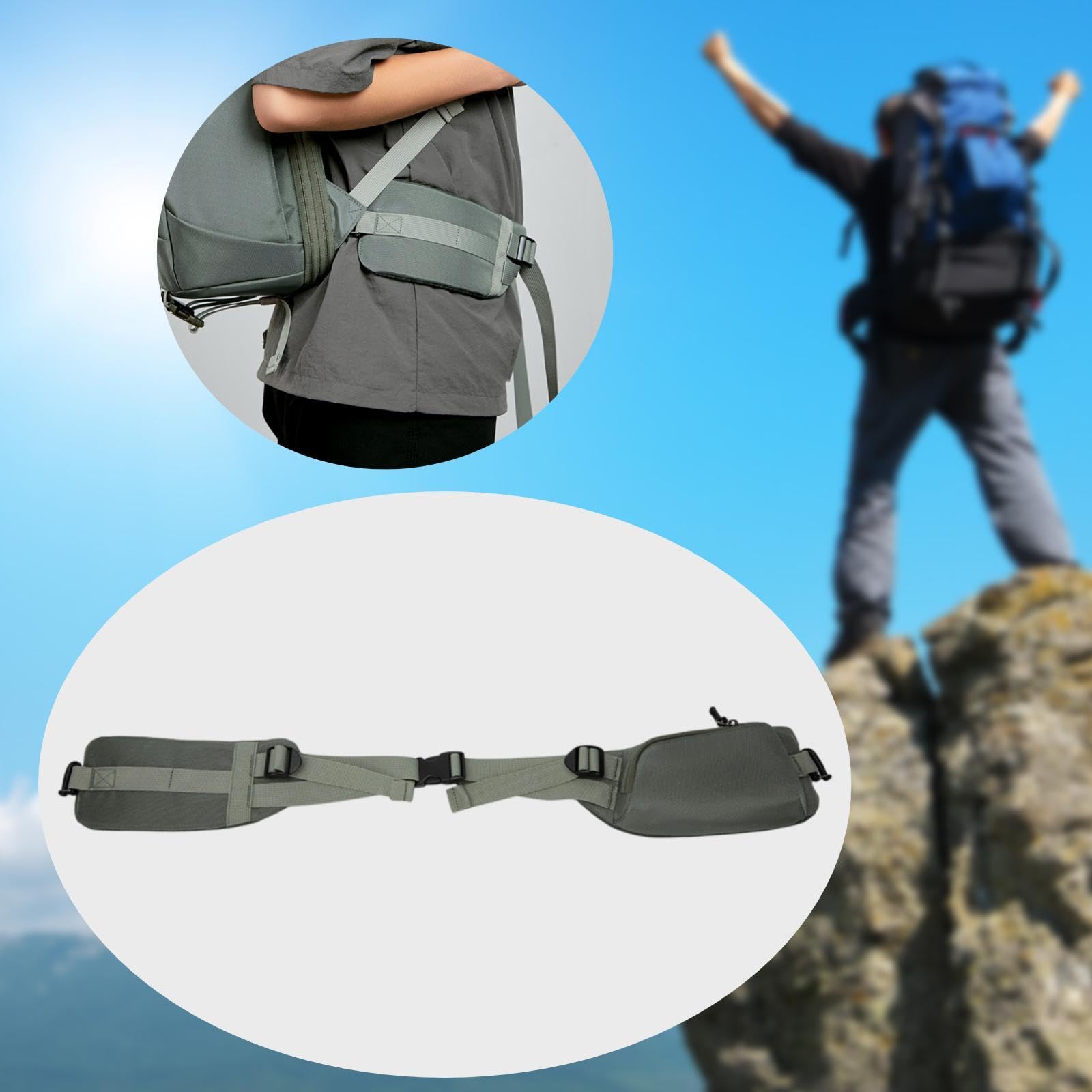 Waist Pack Ergonomico per Corsa con Design Curvo Cintura Regolabile per Uomo Donna Sportivo in Nylon Leggero Porta Telefono per attività, Verde