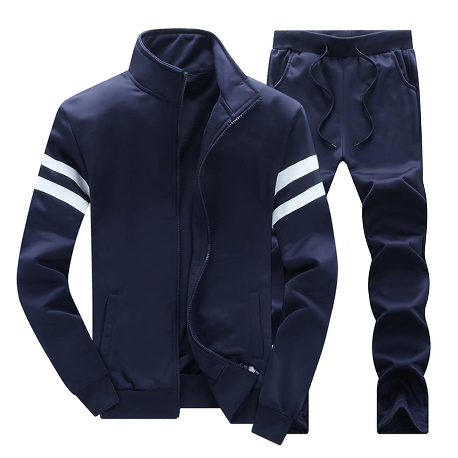 Mens Hoodies, Mens Floral Tracksuit Piece Full Zip Up Printed Jogging Set  for Winter