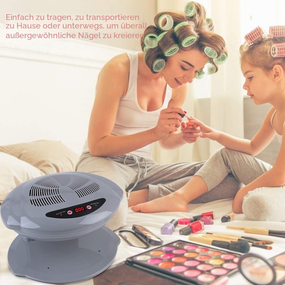 Sonew Air Nail Dryer, Nageltrockner mit Heiß und Kaltluft Sensor, Maniküre Werkzeug für Lüfter zum Trocknen von Nagellack für Wohnzimmer und Haus(Silver)