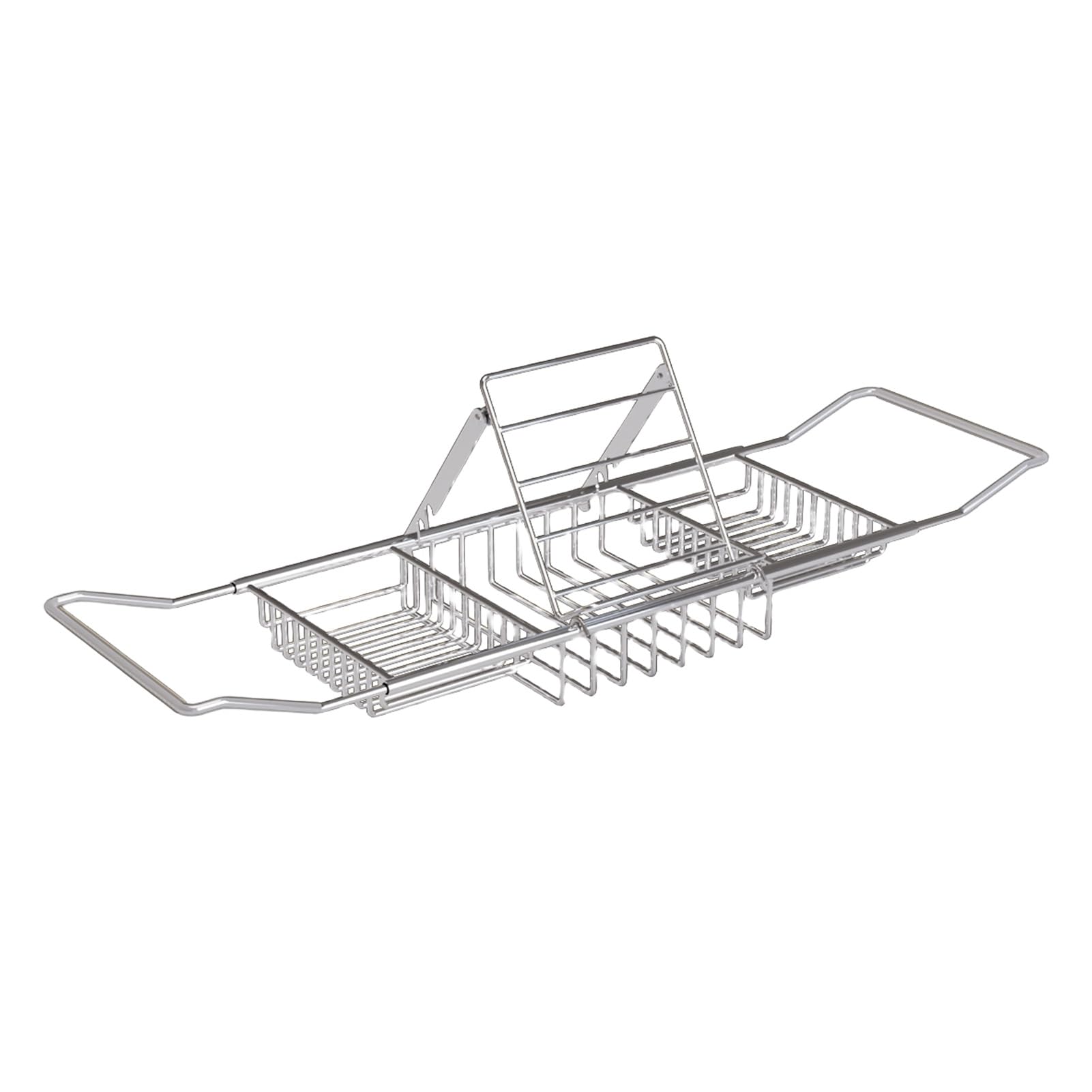 JKJZSALJ Adjustable Extendable Bath Caddy Tray - Versatile Bathtub Shelf For Spa Relaxation Storage & Essentials For Self-Care & Home Spa Experience-Silver