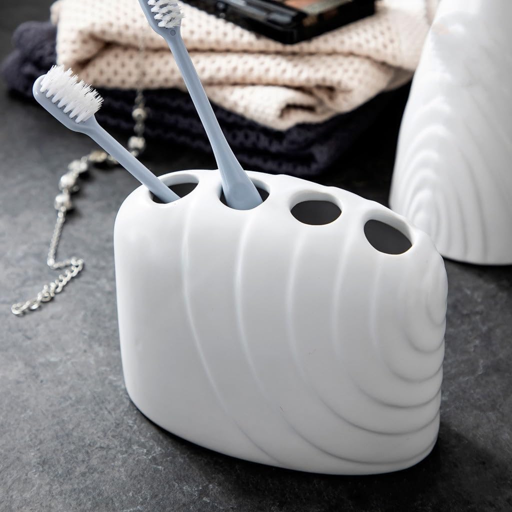 Household Sanitary Wash Set White Corrugated Hotel Home Stay Home Ceramic Bathroom Kit