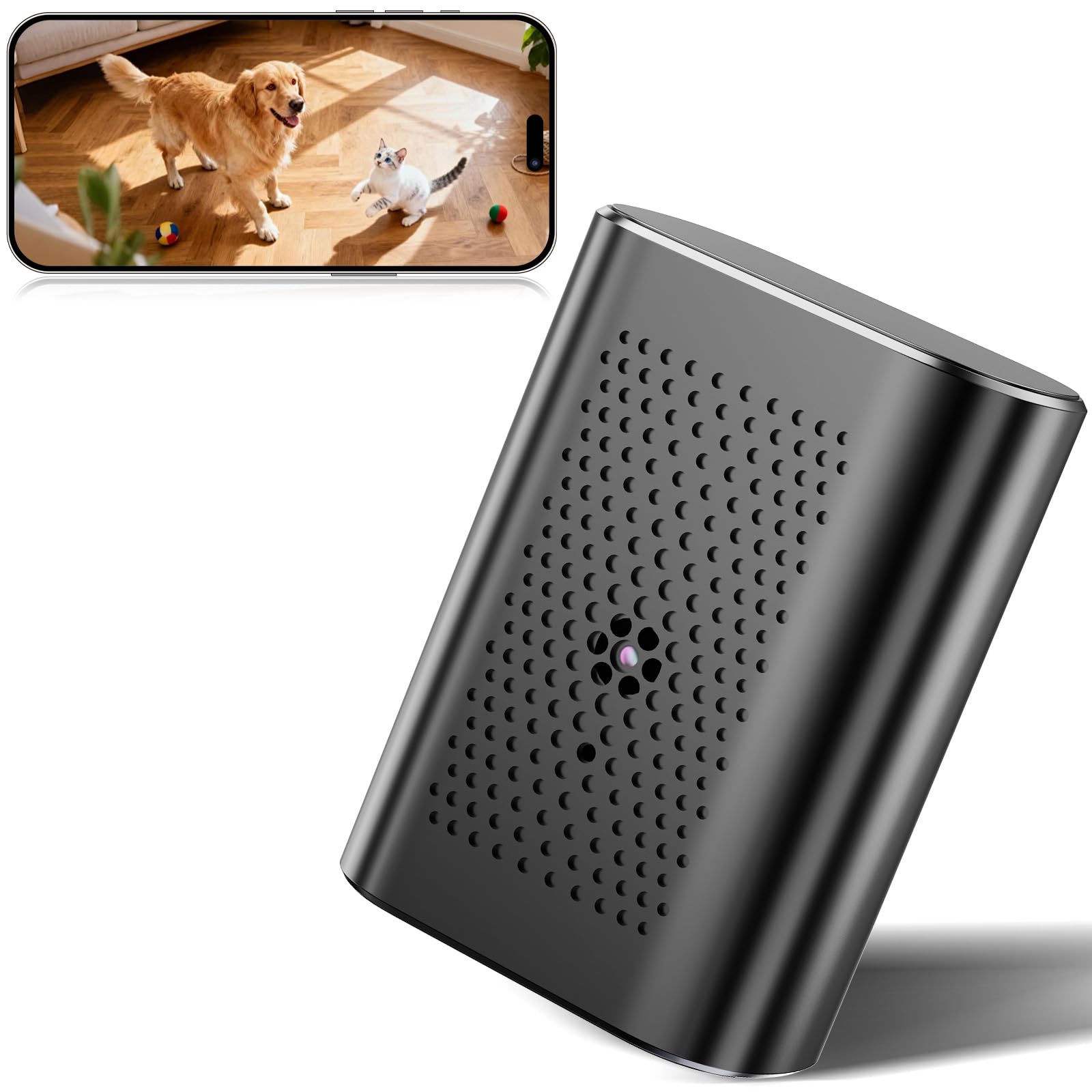 Wireless Bluetooth Speaker Security Camera with 4000mAh Long Battery Life,2.4GHz WiFi Indoor Camera for Home with App Control,Night Vision, Motion Detection,Real-Time Vide,Ideal for Elderly/Office Black