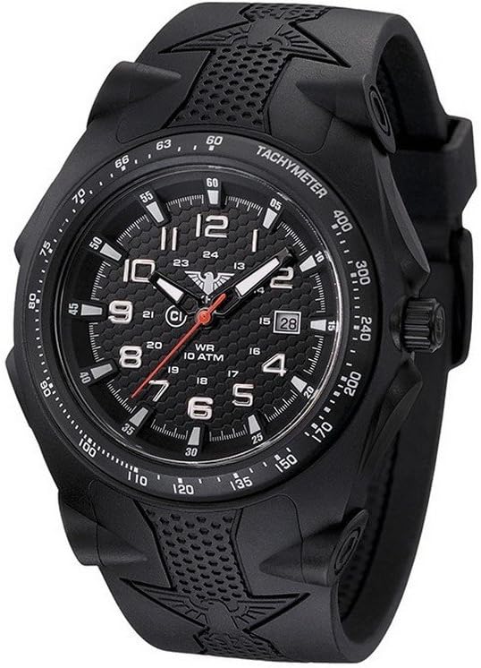 KHS Tactical Mens Watch Sentinel A Black | Rubber Black KHS.SEAB.S