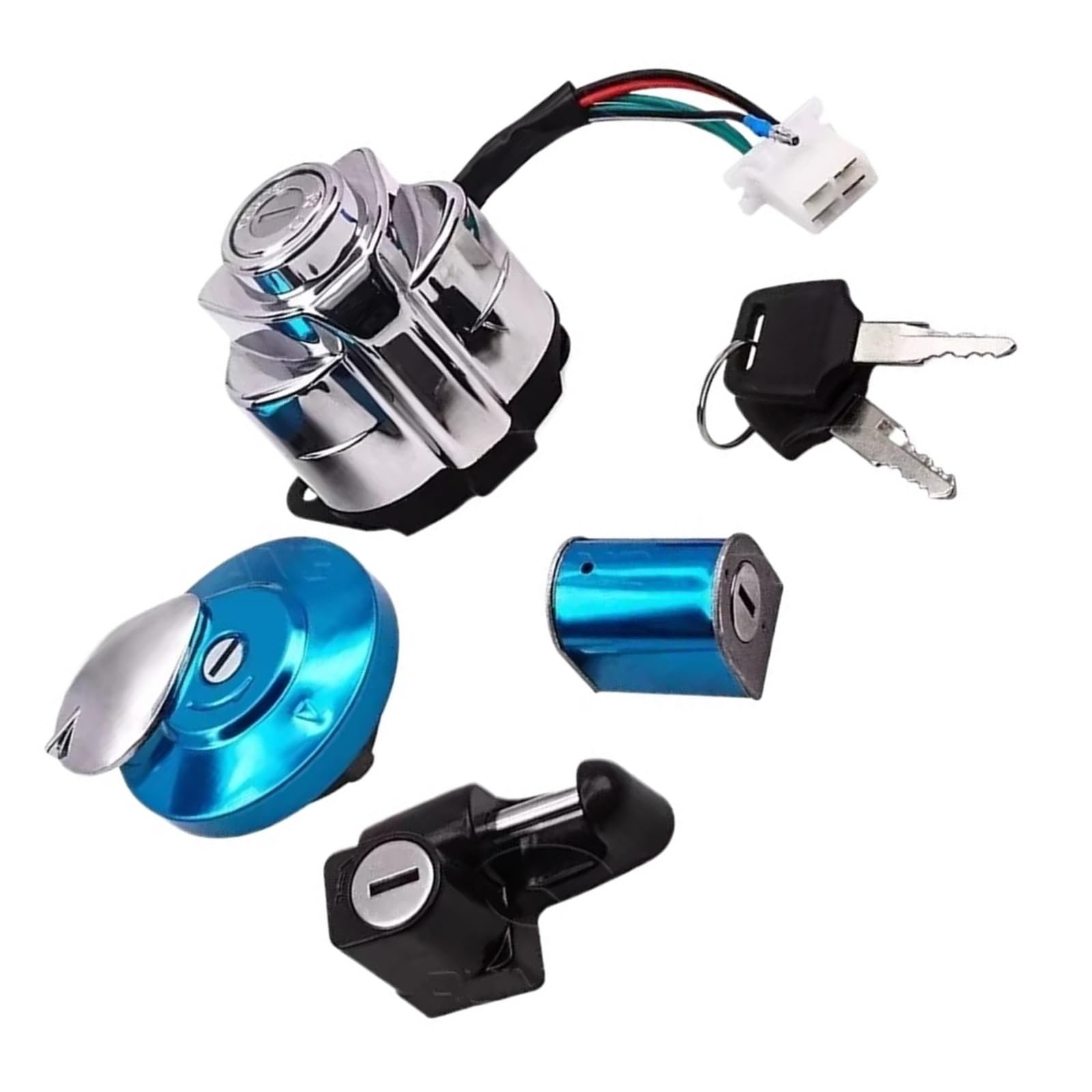 Moto Chiave Accensione Compatibile Con VLX400 1988-2013 Set Di Interruttori Di Accensione Moto Set Chiavi Blocco Dell'interruttore Accensione E Avviamento, Accessori Il Blocco Dell'accensione