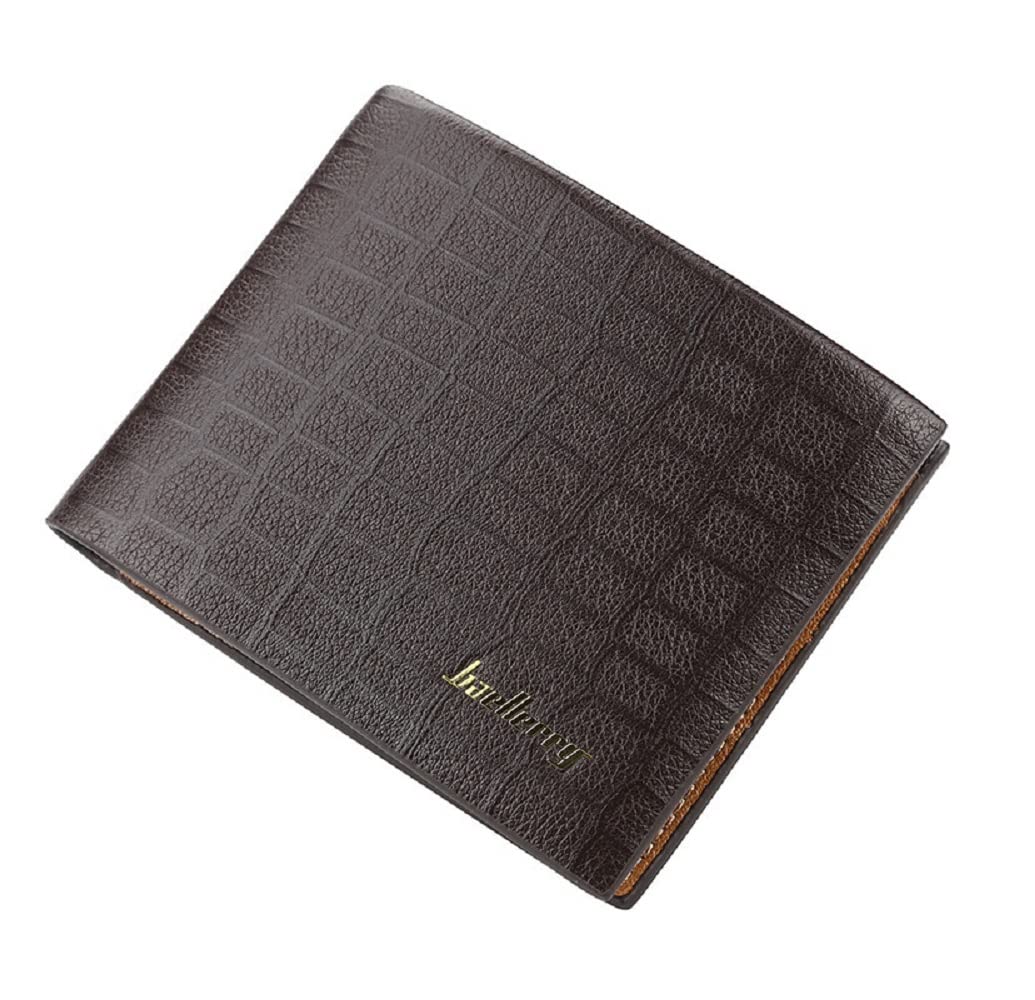 Leather Wallet For Men Baellery 2020 Fashion PU Leather Short Section (Brown)
