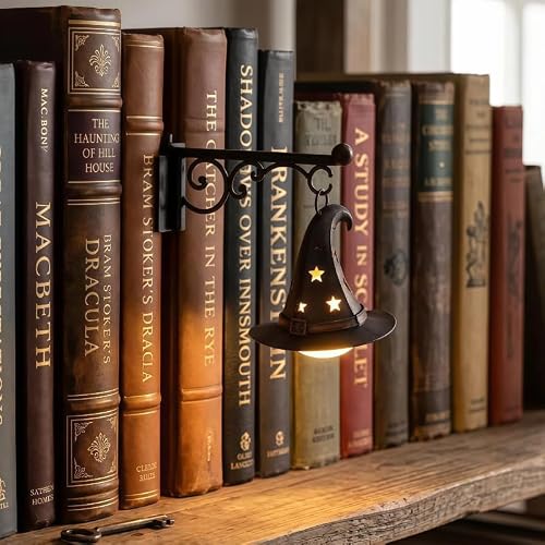 QUNZIDRESS Library Lantern-Decorative Bookshelf Lighting, Reading Book Shelf Lights for Bookworms,Antique Led Books Nook Lamp Ornament for Study Reading Corner Home Library,Unique Gift for Book Lovers