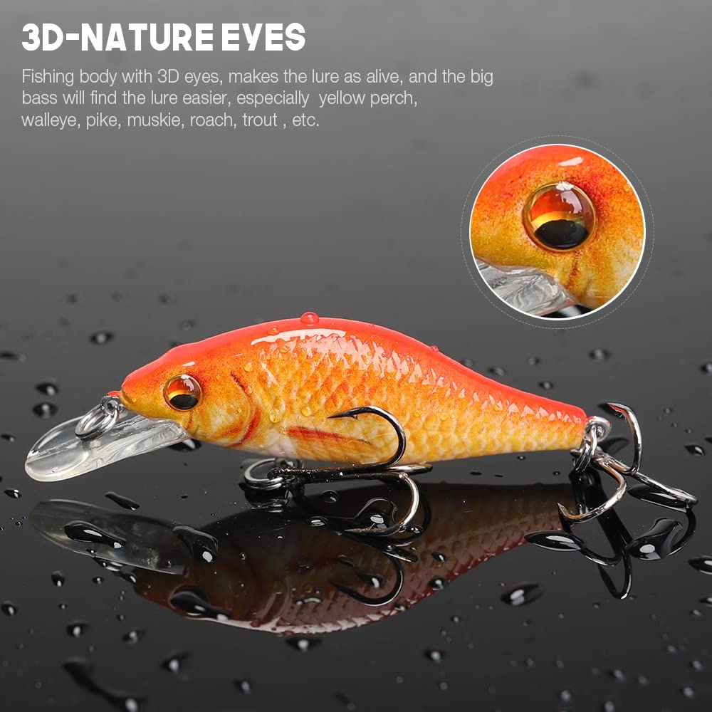 5 Piezas/Caja Mini Minnow wobblers Pesca señuelo Juego de señuelos 5 cm 4g Flotante Minnow señuelos Kit Cebo Artificial cigüeñal Pesca (Color : Set B)