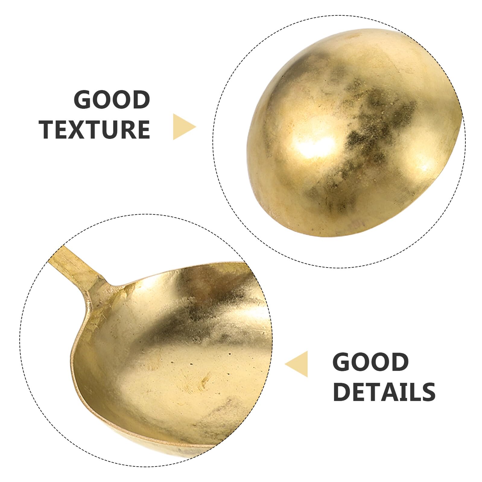 iplusmile Cuchara de Latón Puro para Pintura de Azúcar Cucharita Pequeña Resistente a Altas Temperaturas Multiusos para Postres Café y Arte Tradicional Chino Festivales y Venta Ambulante