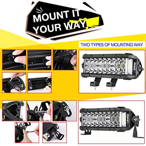 Led Light Bar, Niking Auto 7.5 Inch 102W Triple Row Side Shooter Led Pods Off Road Spot Flood Combo Beam Waterproof Driving Fog Lights For Jeep Trucks Atv Utv Suv Pickup Boat Motorcycle #TOP7