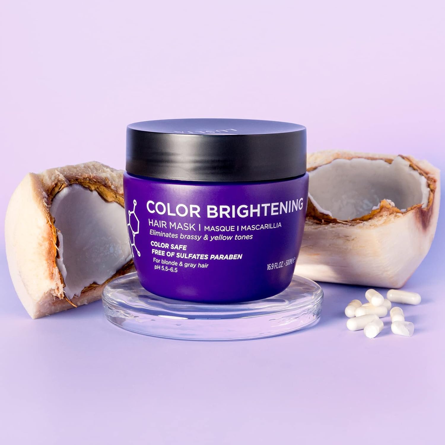 Luseta Purple Shampoo & Conditioner Set (16.9 oz each) and Purple Hair Mask (16.9 oz) Bundle