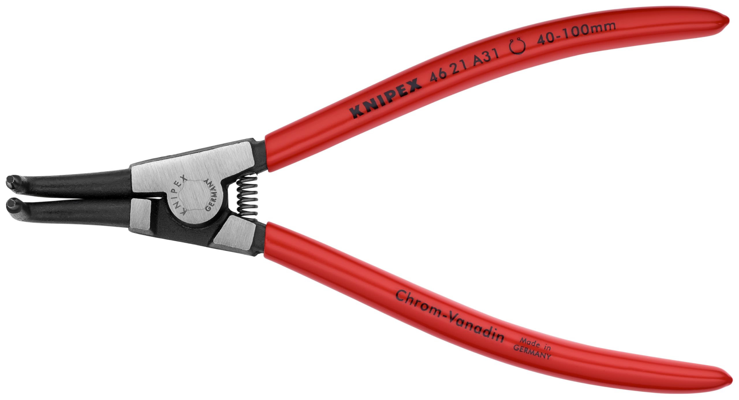 Knipex 4621A31 External Angled Retaining Ring Pliers 8-Inch, Multi, 8.00