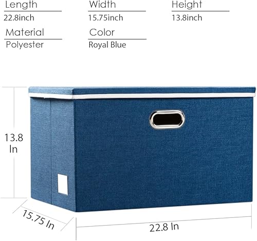 Miniatura 10 de PRANDOM Contenedores de almacenamiento plegables grandes con tapas paquete de 3 cajas de almacenamiento plegables de tela, canastas organizadoras
