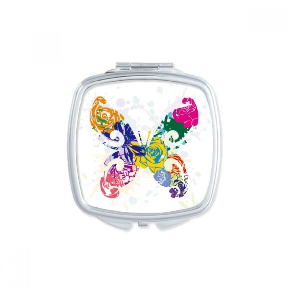 Miroir de poche portable papillon mignon petit miroir main pour maquillage floral
