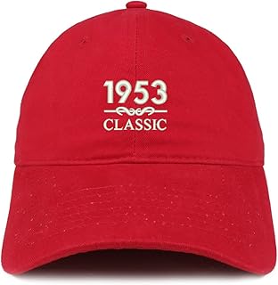 Trendy Apparel Shop Classic 1953 Embroidered Retro Soft Cotton Baseball Cap - Red