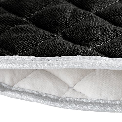 Oven Mitts, Set Of 2 Oversized Quilted Mittens, Flame And Heat Resistant By Lavish Home (Black) #TOP1