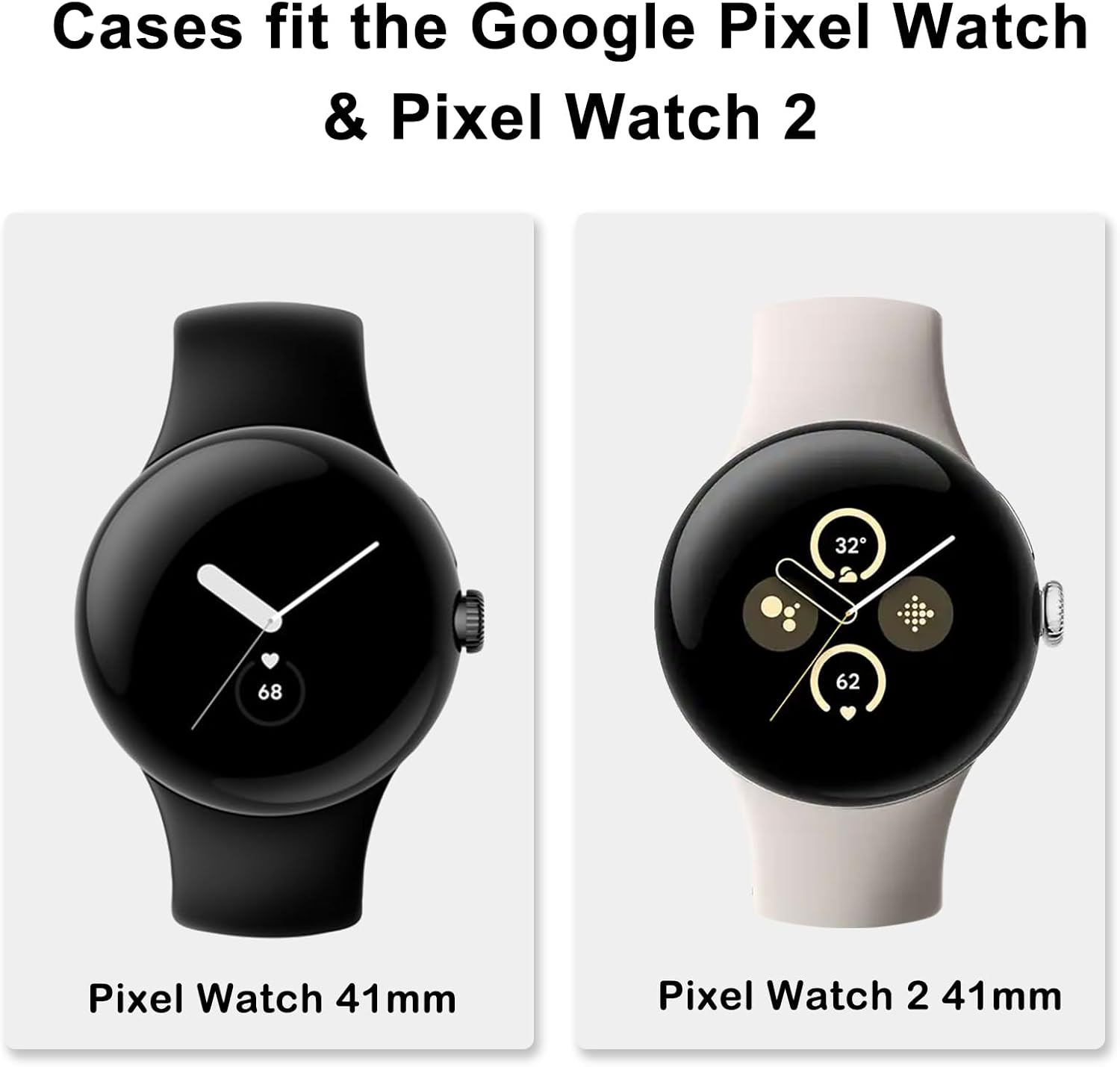 3-Pack Bling TPU Case Compatible with Google Pixel Watch & Pixel Watch 2 (41mm), Soft Flexible Glitter Screen Protector, Sparkling Rhinestone Full Protective Covers for Pixel Watch (3 Colors)