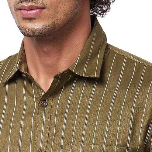 Image of Spykar Men's Regular Fit N /A Full Sleeve Striped Casual Shirts
