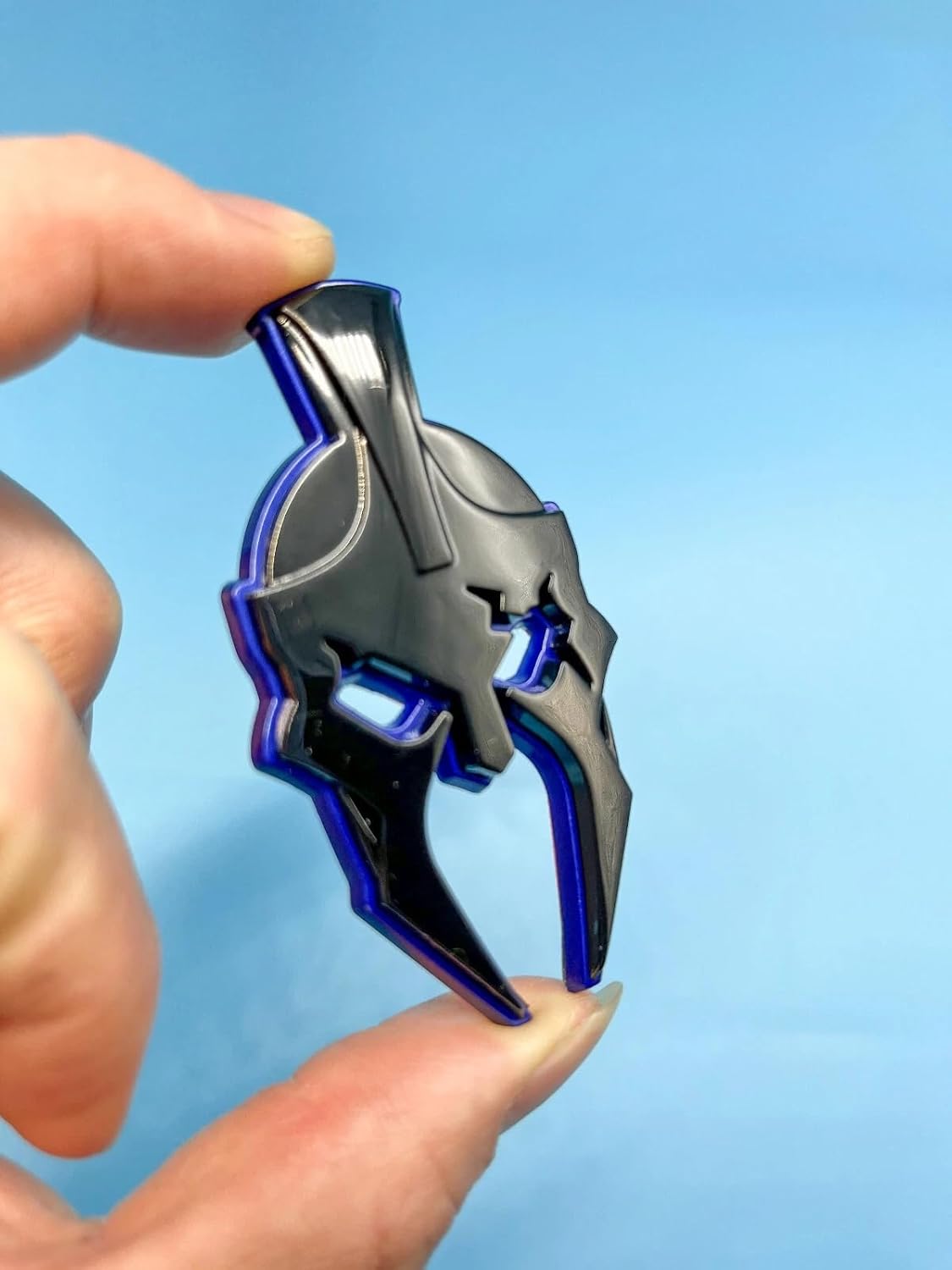 1x Custom Gladiator Emblem Left Right Side Badge Compatible with Jeep Wrangler JL JK Gladiator Universal Car Vehicle, Truck, SUV, Motorcycle (Black Blue Line)