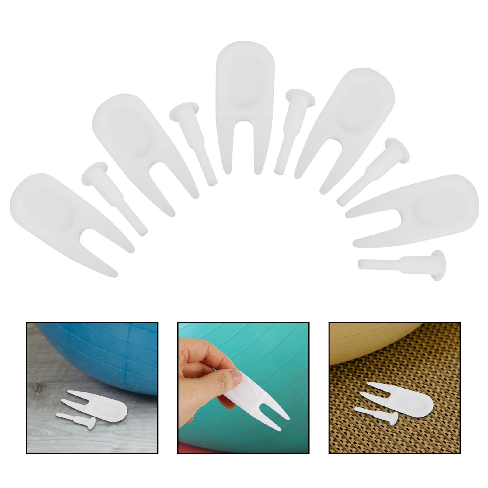 VANZACK 10 Sets Inflatable Balls Plug with Stopper Remover Pullers Yoga Balls Replacement Tools