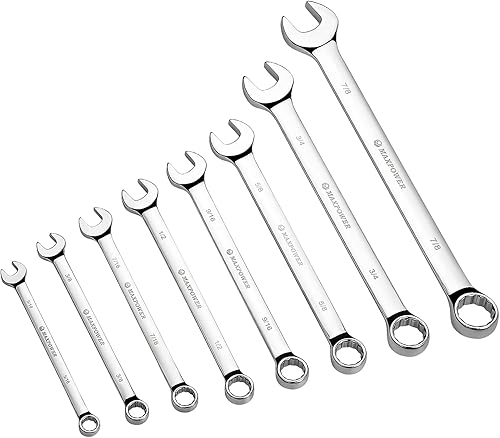 Miniatura 16 de MAXPOWER Llave combinada de 1 pulgada, llaves de grado industrial con extremo de caja de 12 puntos, acero al cromo vanadio duradero con diseño