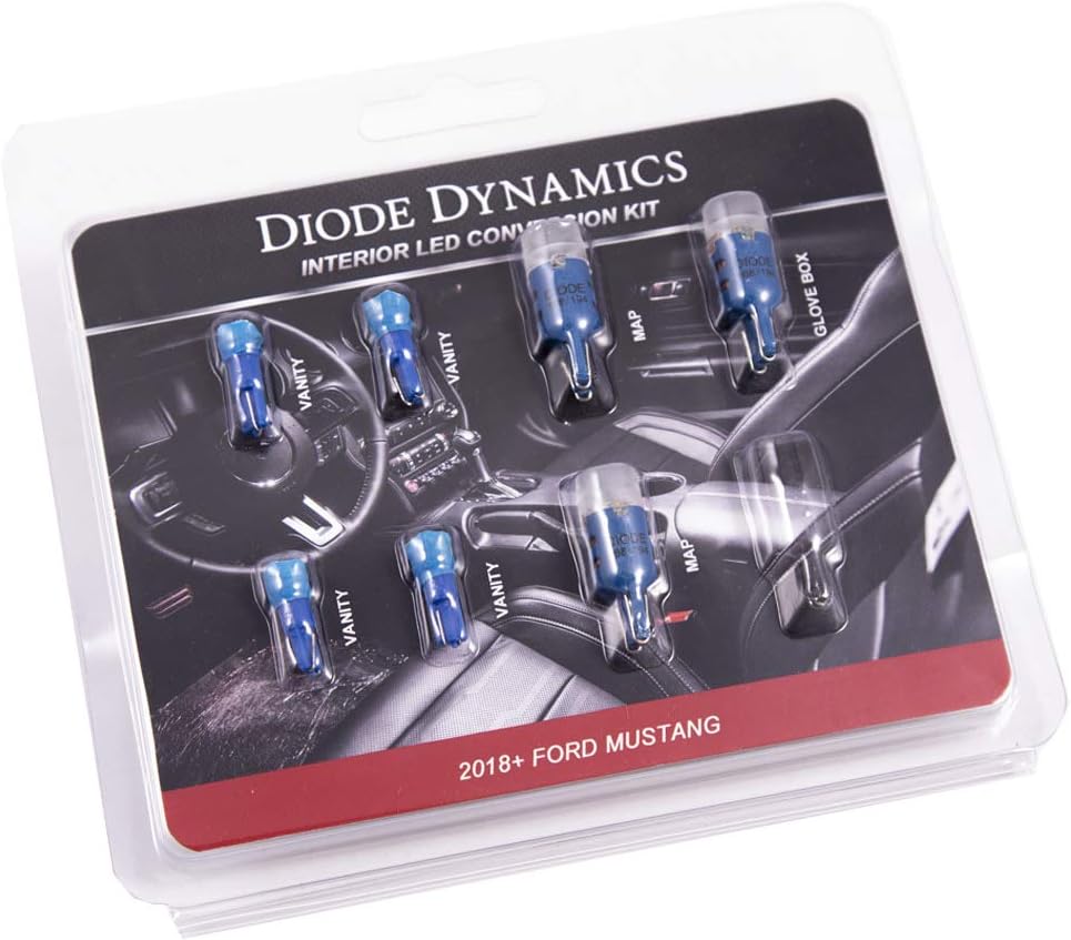 Diode Dynamics Cool White LED interior bulb pack compatible with Ford Mustang 2018-2021, Stage 2