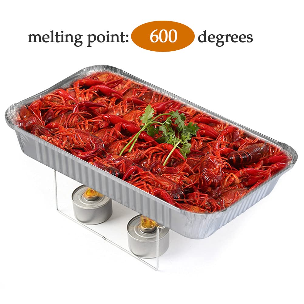 20 Pezzi Teglie Alluminiocon Coperchio 1900 Ml Vassoi Alluminio Usa e Getta Grandi Vaschette Alluminio con Coperchio,per Cuocere Cucinare Congelare e Conservare Alimenti (26,5 X 19,2 X 6,5 Cm)