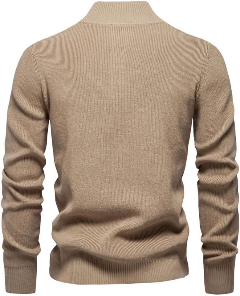 DBFBDTU Men's Mock Neck Button Sweater Pullover Cotton Casual Social Knit Turtleneck Winter Jumper