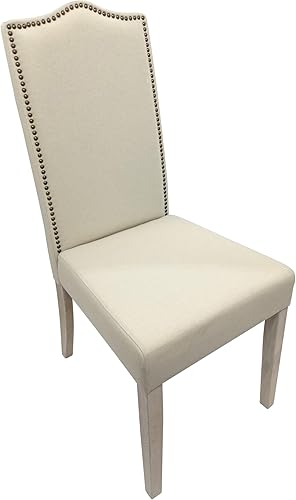 Miniatura 13 de Carolina Chair & Table Silla Parson con respaldo copetudo con ribete de clavos, marco de madera maciza con asiento y respaldo de espuma, sillas