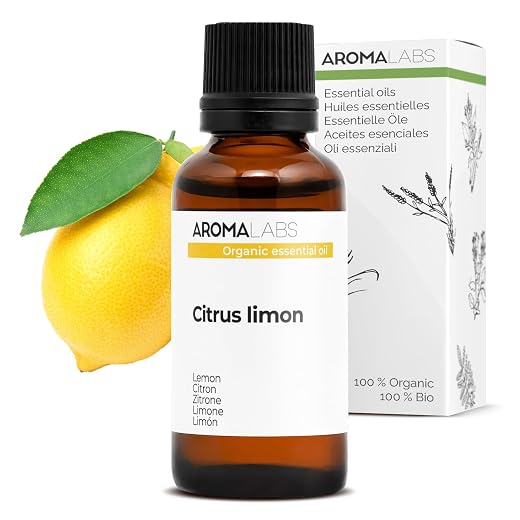 BIO - Aceite Esencial LIMÓN - 100% Puro, Natural, Quimiotipado y Certificado AB - AROMA LABS (Marca Francesa) (30 mL)