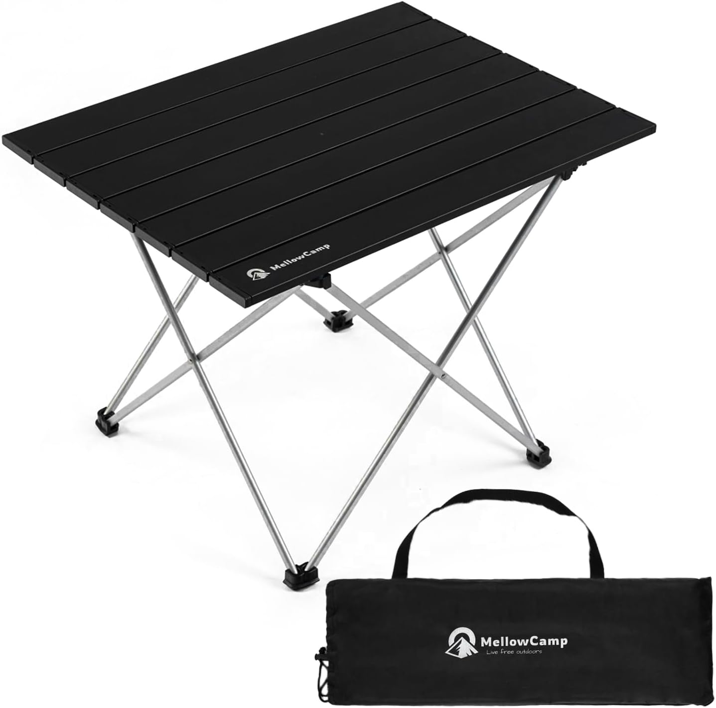 Camping Side Table, Ultralight Aluminum Folding Table, Small Compact Portable Ideal for Beach, Outdoor Cooking, Hiking, Camping, Picnics (Black,Medium)