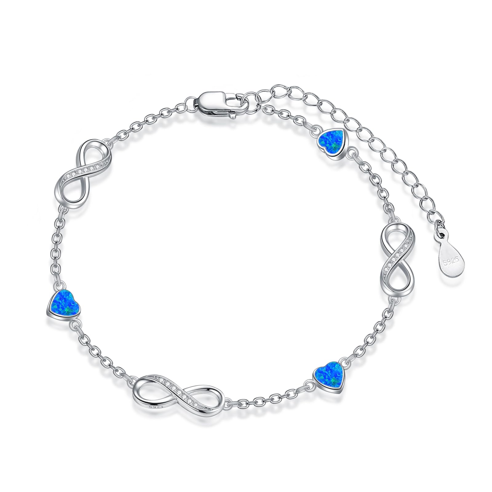 Dorunmo Ankle Bracelet for Women 925 Sterling Silver Natural Stone Bracelet Anklet Summer Beach Jewelry Birthday Gifts for Mom