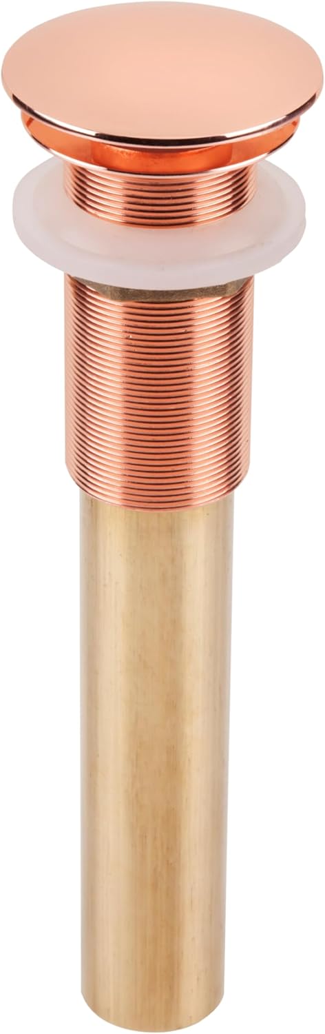 SinkSense 1.5" Pop-Up Sink Drain in Polished Copper – No Overflow