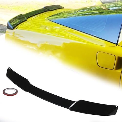 Alerón trasero para maletero compatible con Chevy Corvette C6 2005-2013, alerón trasero para maletero ZR1, estilo extendido (negro brillante)