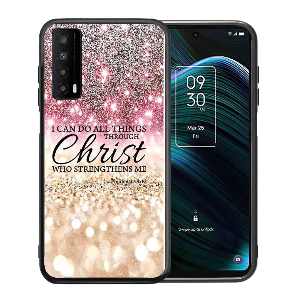 ABLOOMBOX for TCL Stylus 5G Case for Girls Women Sparkling Pink Glitter, Anti Scratch Bumper Shockproof Protective Case Cover