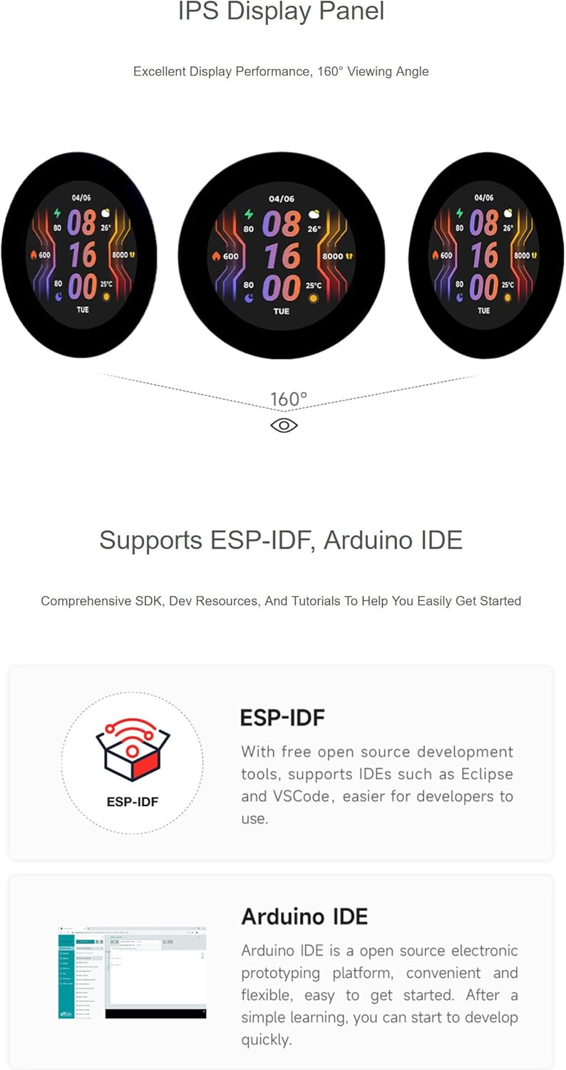 Examples of application scenarios for the ESP32-S3 development board, including Human-machine Interface and LVGL GUI Development.