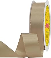 Vista 131 de Cinta de satén plateada de doble cara de 1-1/2 pulgadas x 50 yardas, cinta plateada de poliéster para envolver regalos, muy adecuada para bodas