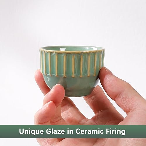 Vista 68 de Juego de tazas de café de cerámica, tazas de café One Shot, tazas de café pequeñas de doble pared Demitasse para expreso, juego de tazas de café