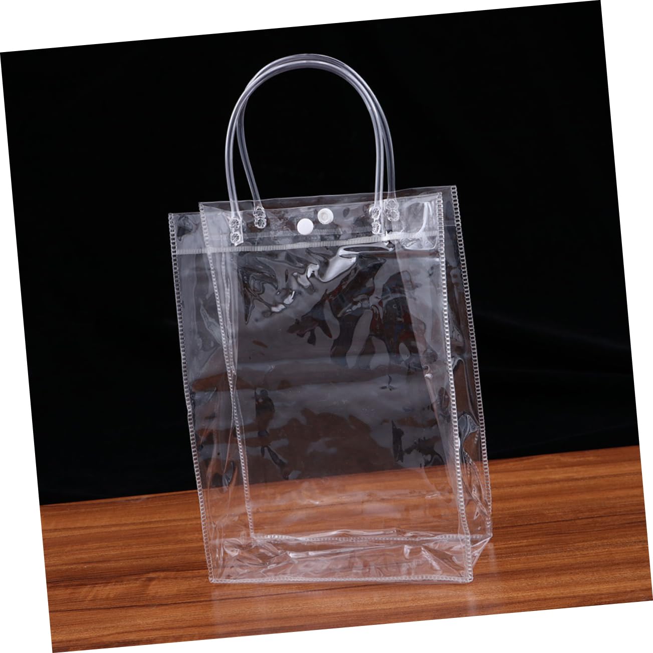 HAPINARY 24 Bolsas de Plástico Transparentes Reutilizables de Pvc Asas Prácticas para Envolver Regalos en Fiestas y Compras