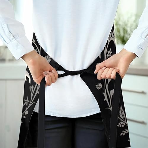 Miniatura 6 de Delantal con pechera ajustable de ballet artístico con bolsillos para mujeres y hombres, delantales con temática de baile de cocina con correa para