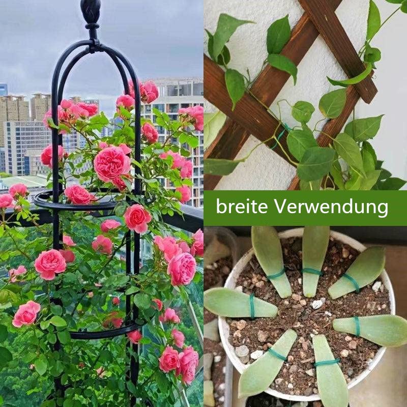 Pflanzenbinder-Set 400 M – Grüner Spiral-Draht Zum Festbinden Von Kletterpflanzen & Zum Ordnung Halten Bei Kabeln