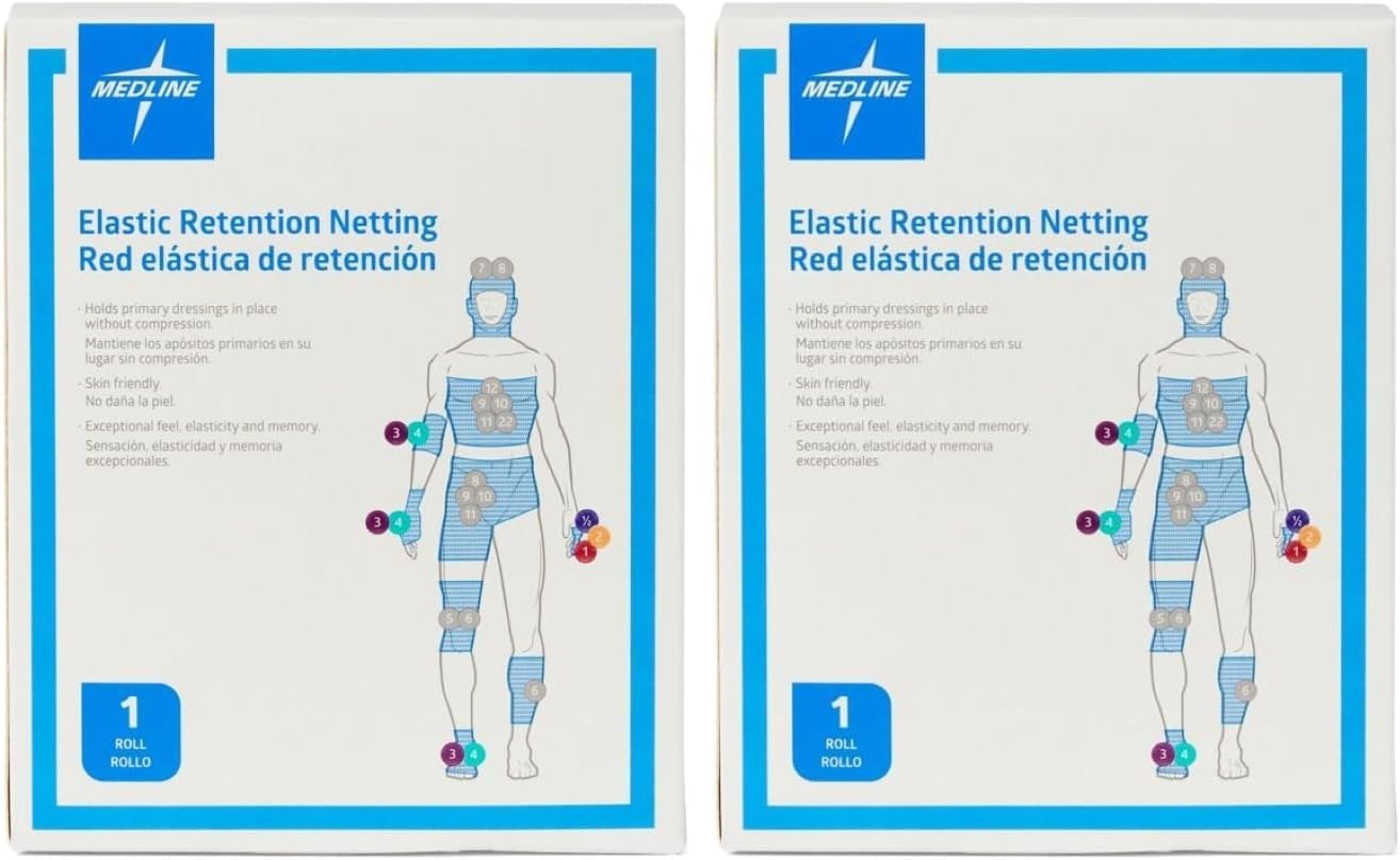 Medline Stretch Tubular Elastic Dressing Retention Net, Size 1, (6" x 25 yds), Ideal for Wound Care, Single Pack