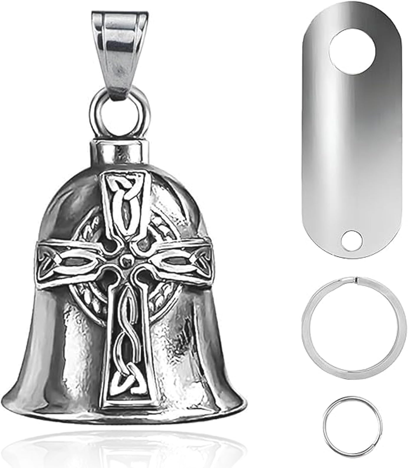 vvag Motorcycle Bell Durable Guardian Angel Bell Hanger Biker Bell with Keychain Ring Motorcycle Accessories for Women