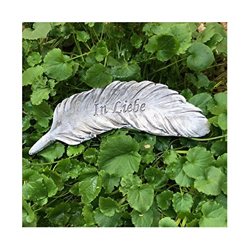 Radami Decoración para tumbas para tumbas de 16 cm, diseño de pluma en amor Cover