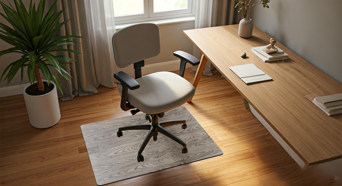 Rhino Mats, Softwood Chair Mat (Lip Option), Office Computer Chair Mat for Hardwood, Tile, Laminate, Concrete and Vinyl Floors, Anti-Slip (Black Walnut, 60"x60"-Square)