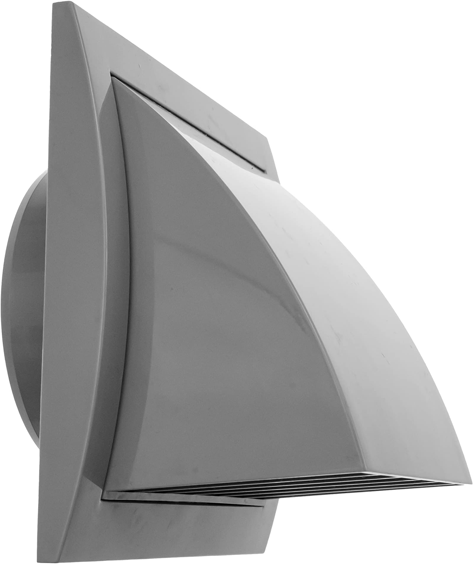 Repa Market 4 Inch Grey Dryer Vent Hood/Duct Cover for Walls/ABS Plastic Protection Hood With Rain Cover and Backdraft Damper/Exhaust and Dryer Vent Covers for Indoor & Outdoor Use
